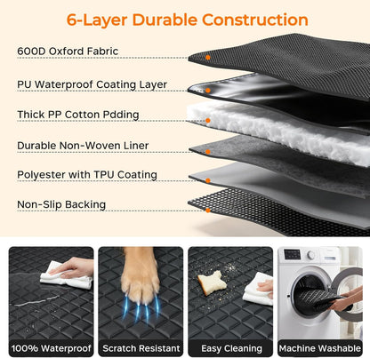 100% Waterproof Pet Seat Cover Car Seat Cover for Pets - Scratch Proof & Nonslip Backing & Hammock, Quilted, Padded, Durable Pet Seat Covers for Cars Trucks and Suvs