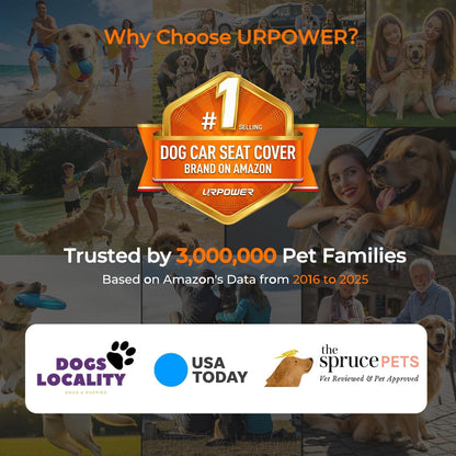 100% Waterproof Pet Seat Cover Car Seat Cover for Pets - Scratch Proof & Nonslip Backing & Hammock, Quilted, Padded, Durable Pet Seat Covers for Cars Trucks and Suvs